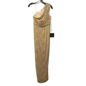 Mac Duggal One-Shoulder Sequin Formal Gown Size 2 Maxi Dress NWT